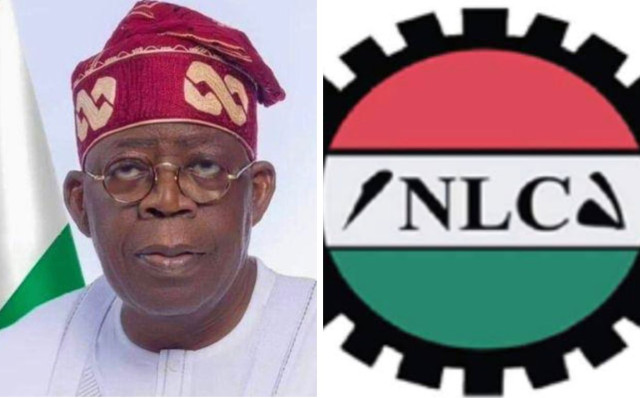 Bola Tinubu and NLC Logo